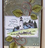 Heartfelt Creations aus USA Timbre HEARTFELT, branche romantique avec feuilles + texte