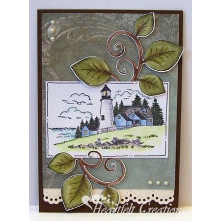 Heartfelt Creations aus USA HEARTFELT stamp, romantic branch with leaves + Text