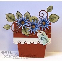 Timbre HEARTFELT, branche romantique avec feuilles + texte