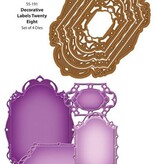 Spellbinders und Rayher Soco - e embossing estêncil, Nestabilities decorativa Etiquetas Vinte e Oito