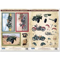Die cut sheets and bow motif, 2 motorcycles, SUVs