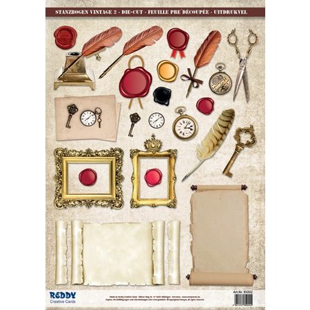 Embellishments / Verzierungen Die cut ark med tilbehør fra kartong, A4