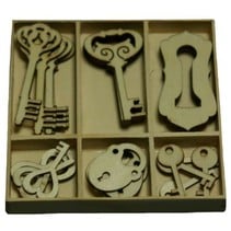 Madeira Ornamento Caixa de chave e fechadura peças 30