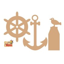 MDF sæt Maritime, Anker / pullert / Rowingbike