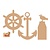 Objekten zum Dekorieren / objects for decorating MDF set Maritime, Anker/Poller/Ruderrad