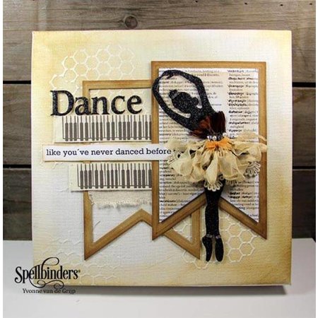 Spellbinders und Rayher Spellbinders, ponsen en embossing sjabloon, Tiny Dancers