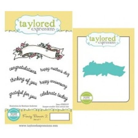 Taylored Expressions Stamp banner + text + punch template