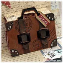 Stamping and Embossing stencil, Echo Park Suitcase Designer This "suitcase"
