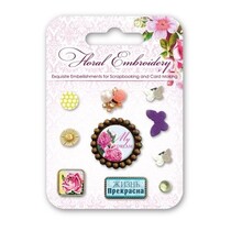 Dekorative Brads med blomstermotiver og sommerfugle, 10 stykker