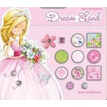 15 clous décoratifs, des tons rose / vert