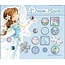 Embellishments / Verzierungen 15 brads decorativos, tons de azul