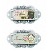 Embellishments / Verzierungen 2 metalen frame, antiek, Franse Journey Joy en de zoetheid