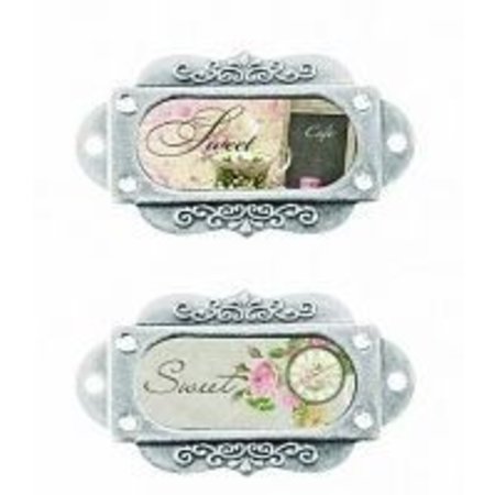 Embellishments / Verzierungen 2 metallramme, Antique, fransk Journey Joy og sødme