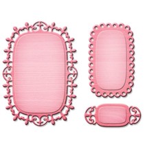 Spellbinders, stansning og prægning stencil, metal stencil D-lites, 3 Labels