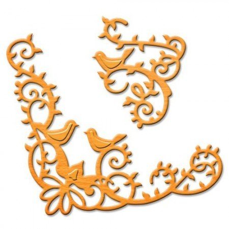 Spellbinders und Rayher Spellbinders, ponsen en embossing stencil, metalen stencil D-Lites, Vogel Scrolls