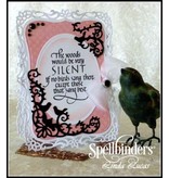 Spellbinders und Rayher Spellbinders, socos e estampagem estêncil, metal estêncil D-Lites, Pássaro Scrolls