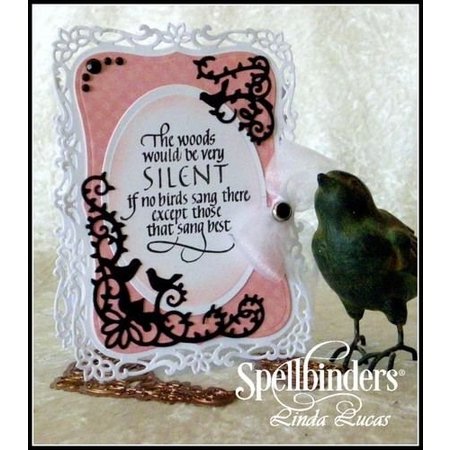 Spellbinders und Rayher Spellbinders, socos e estampagem estêncil, metal estêncil D-Lites, Pássaro Scrolls