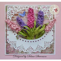 Stempling og Embossing stencil, Sizzix, ThinLits, Blomst, Lilac