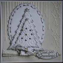 Punching and embossing template Nellie`s Multi frame, Christmas tree