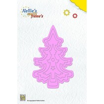 Stanz- und Prägeschablone, Nellie`s Multi Rahmen, Weihnachtsbaum