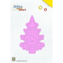 Punzonado y la plantilla de estampado marco Nellie`s múltiples, árbol de navidad