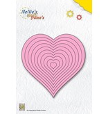 Nellie snellen Ponsen en embossing sjabloon Nellie`s multiframe, hart