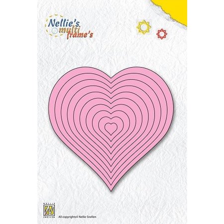 Nellie snellen Ponsen en embossing sjabloon Nellie`s multiframe, hart