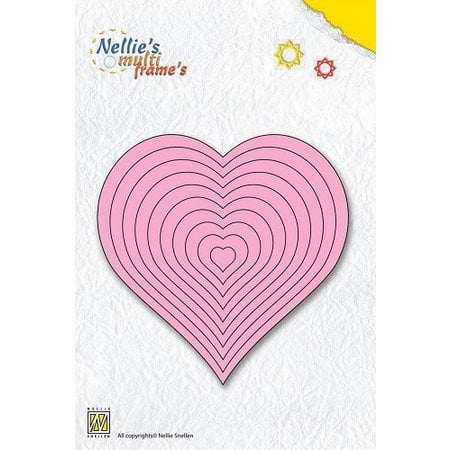 Nellie snellen Punching and embossing template Nellie`s multiframe, heart