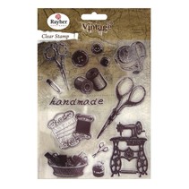 Clear stamps, vintage handwork