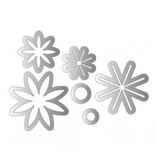 Sizzix Stamping and Embossing stencil, Sizzix punch Framelits with stamp set flowers star 17tlg Set