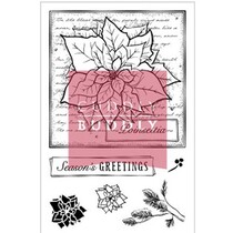 Sellos claras, motivos navideños, Poinsettia Collage