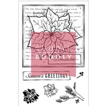Clear stamps, des motifs de Noël, Poinsettia Collage