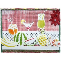 Punzonatura e goffratura stencil confine con la frutta