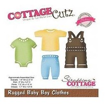 Perforación y la plantilla de estampado CottageCutz: ropa de niño del bebé