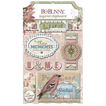 Bo Bunny 3D stickers, spaanplaat Garden Journal gesorteerd