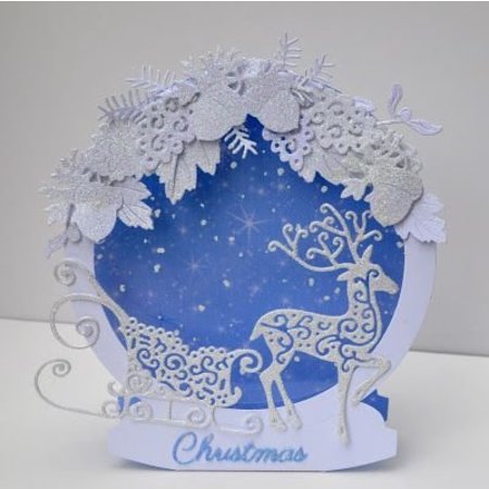 Tattered Lace Stempelen en ponsen template, flarden Kant, Reindeer