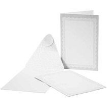 5 Vintage kort + kuverter, kort str 10,5x15 cm