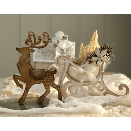 Tattered Lace Stamping and punching template, Tattered Lace, Reindeer