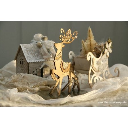 Tattered Lace Stamping and punching template, Tattered Lace, Reindeer