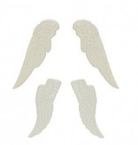 Embellishments / Verzierungen Establecer alas de metal, 4 piezas, blanco