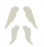 Embellishments / Verzierungen Metal Set vinger, 4 stykker, hvid