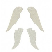 Set ailes métalliques, 4 pièces, blanc