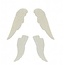 Embellishments / Verzierungen Establecer alas de metal, 4 piezas, blanco