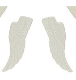 Embellishments / Verzierungen Establecer alas de metal, 4 piezas, blanco