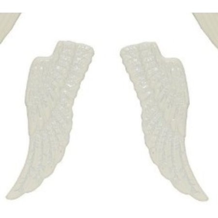 Embellishments / Verzierungen Establecer alas de metal, 4 piezas, blanco