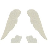 Embellishments / Verzierungen Establecer alas de metal, 4 piezas, blanco