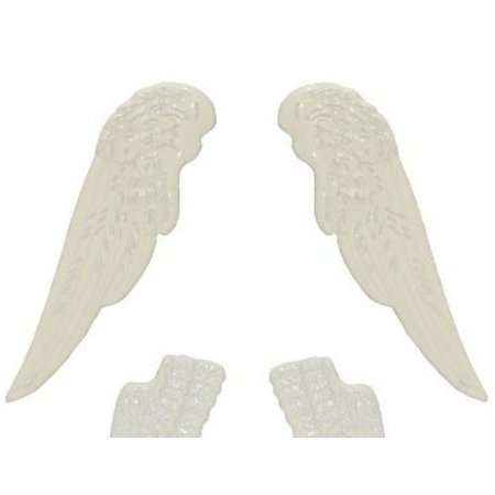 Embellishments / Verzierungen Set ailes métalliques, 4 pièces, blanc