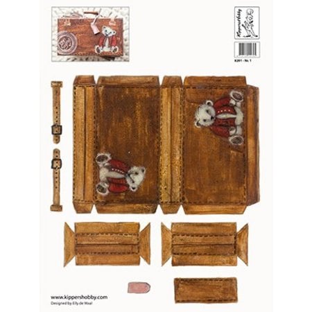 DECOUPAGE AND ACCESSOIRES 2 Decoupage sheet A4, nostalgia suitcase in dark and light brown