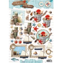 A4 Gestantzte 3D sheet - Summer at the Beach