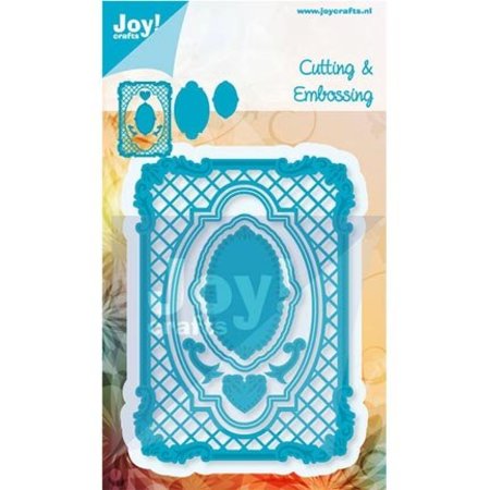 Joy!Crafts und JM Creation Stempling og prægning stencil, frame rektangel filigrane, Ov ale ramme og label